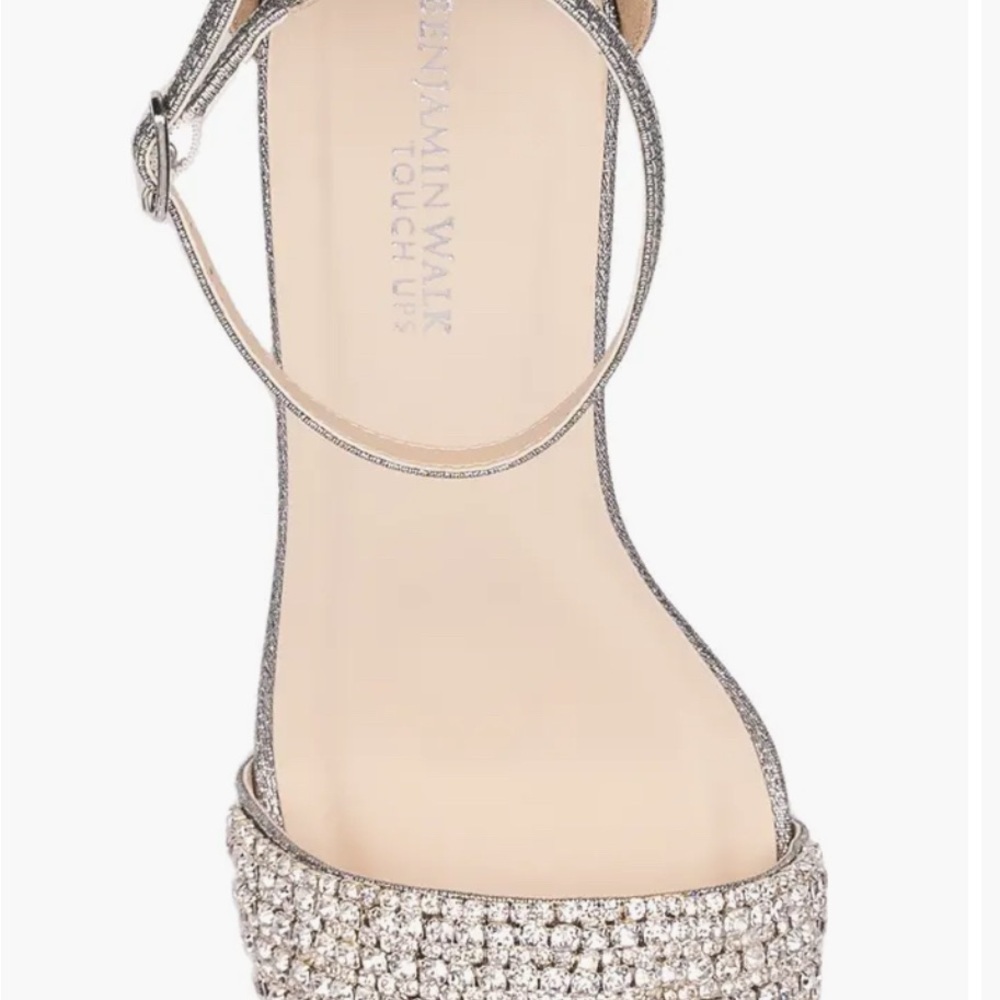 New Benjamin Walk Silver Glitter Heels - Picture 3 of 10